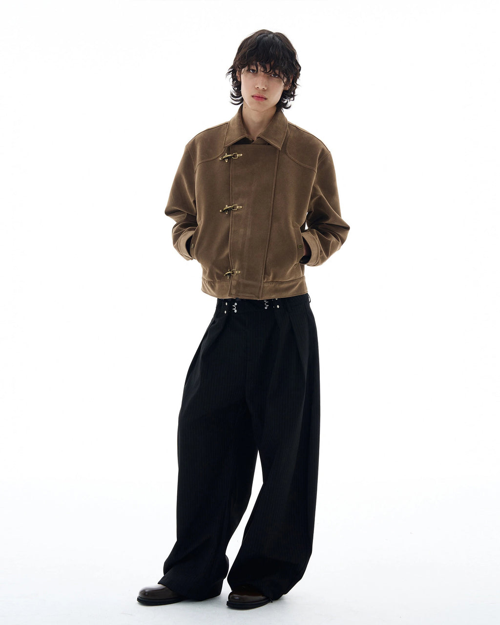Vertical Stripe Wide Leg Pants