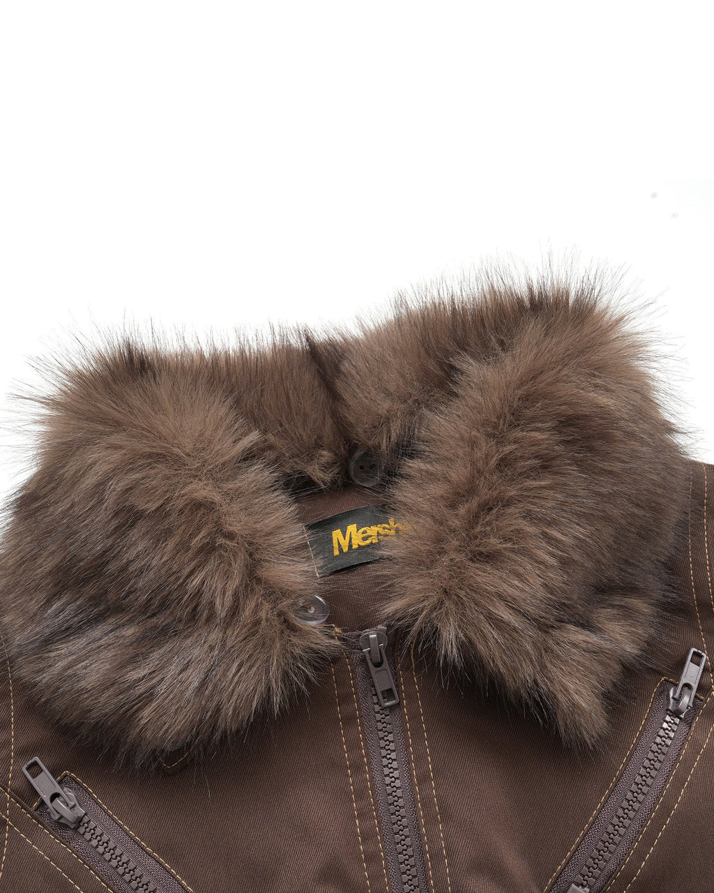 Fudge Pink 25秋季New美式复古个性分割设计宽松毛领夹克外套 NOCTONE