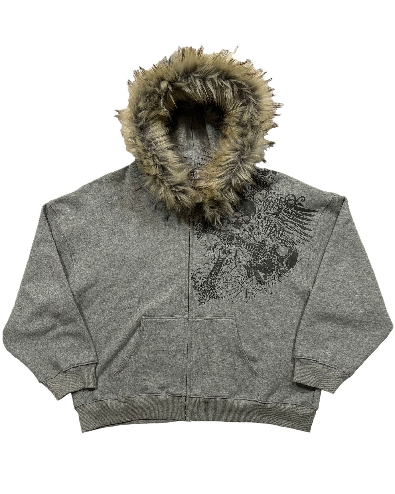 欧米の絨毛帽子の衛衣のプリントの図案の長袖の頭のフードの復古のコートの街頭の潮流y 2k NOCTONE